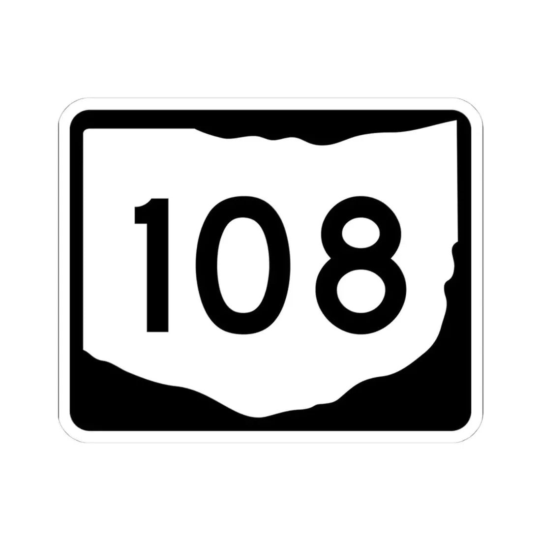 OH-108 (Ohio) (Road Sign) STICKER Vinyl Kiss-Cut Decal 4 Inch White - The Sticker Space