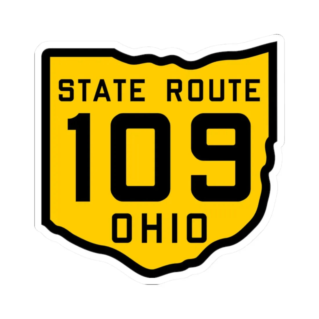 OH-109 1920 (Ohio) (Road Sign) STICKER Vinyl Kiss-Cut Decal 2 Inch White - The Sticker Space