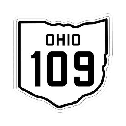OH-109 1927 (Ohio) (Road Sign) STICKER Vinyl Kiss-Cut Decal 2 Inch White - The Sticker Space