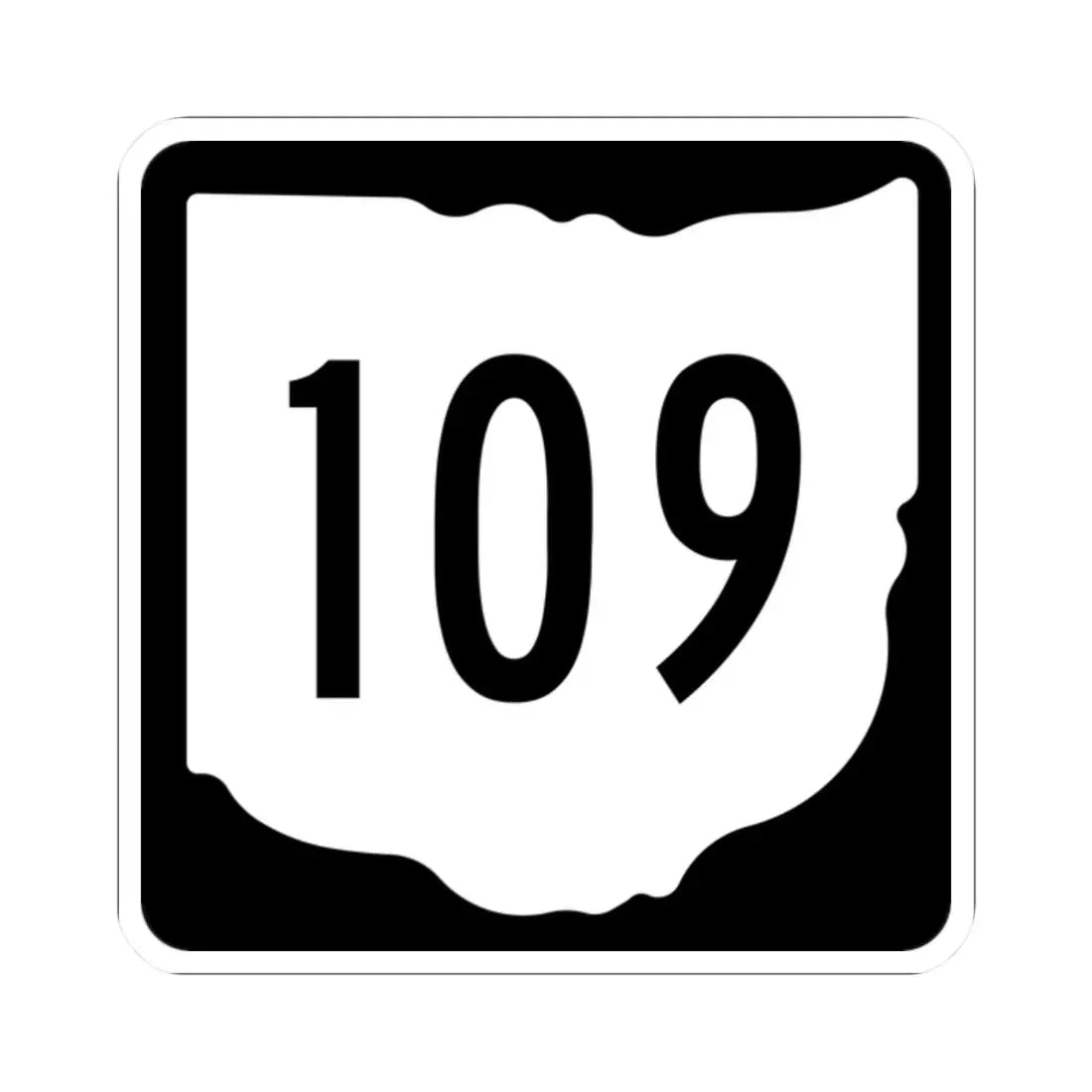 OH-109 1967 (Ohio) (Road Sign) STICKER Vinyl Kiss-Cut Decal 2 Inch White - The Sticker Space