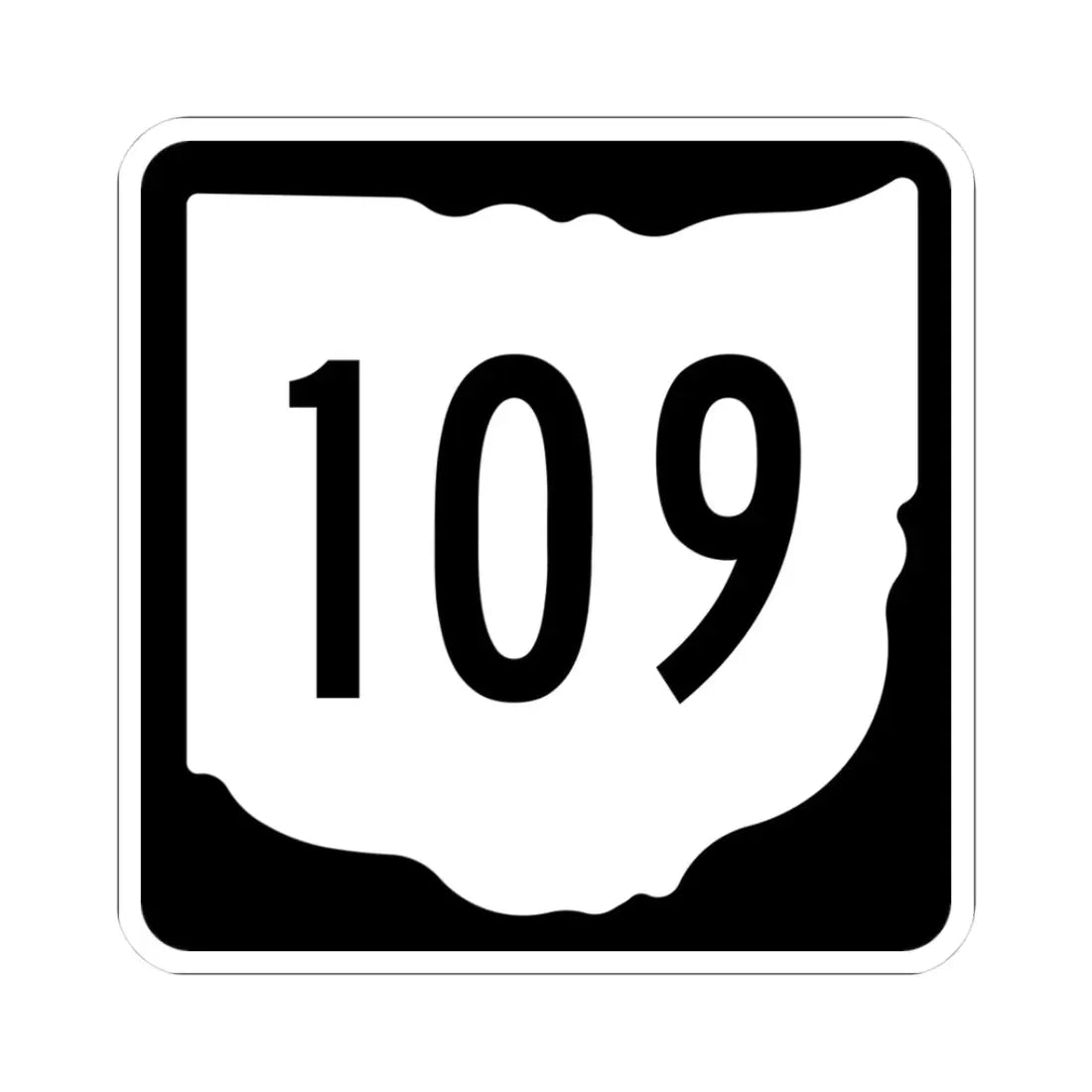 OH-109 1967 (Ohio) (Road Sign) STICKER Vinyl Kiss-Cut Decal 3 Inch White - The Sticker Space