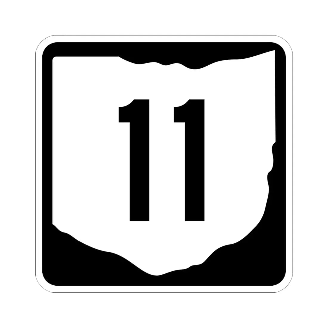 OH-11 (Ohio) (Road Sign) STICKER Vinyl Kiss-Cut Decal 6 Inch White - The Sticker Space