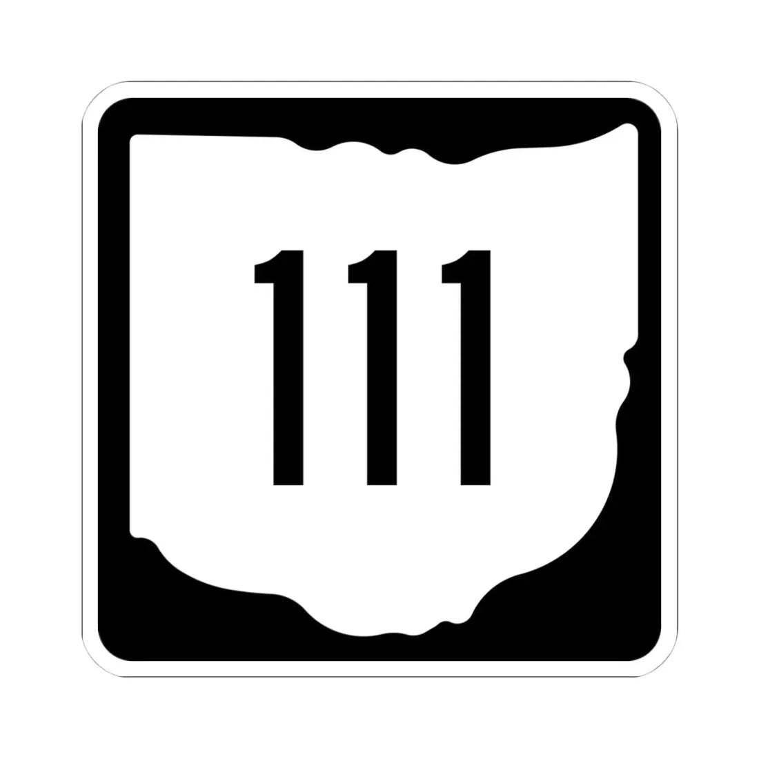 OH-111 1967 (Ohio) (Road Sign) STICKER Vinyl Kiss-Cut Decal 4 Inch White - The Sticker Space