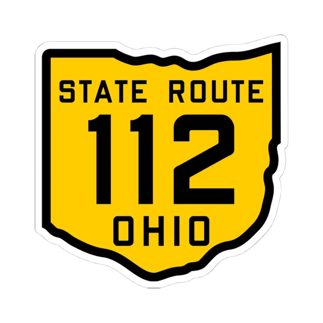 OH-112 1920 (Ohio) (Road Sign) STICKER Vinyl Kiss-Cut Decal 4 Inch White - The Sticker Space