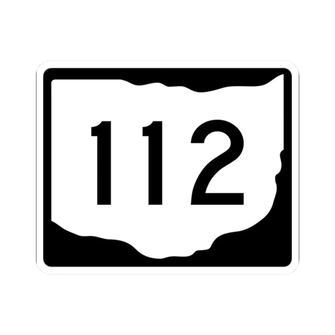OH-112 (Ohio) (Road Sign) STICKER Vinyl Kiss-Cut Decal 2 Inch White - The Sticker Space