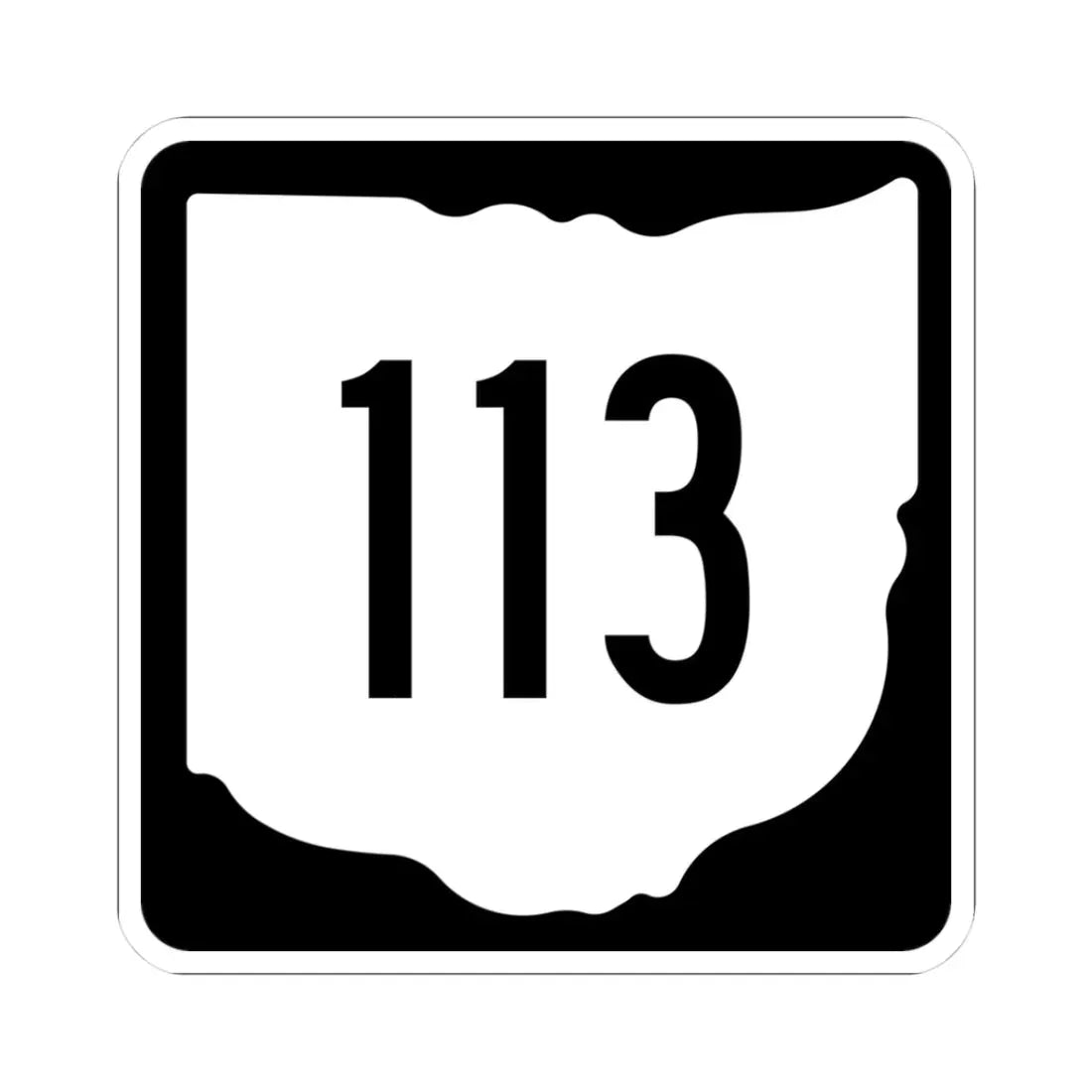 OH-113 1967 (Ohio) (Road Sign) STICKER Vinyl Kiss-Cut Decal 3 Inch White - The Sticker Space