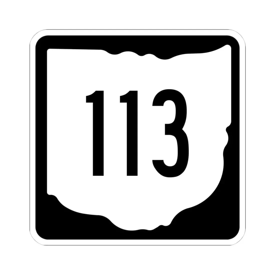 OH-113 1967 (Ohio) (Road Sign) STICKER Vinyl Kiss-Cut Decal 4 Inch White - The Sticker Space