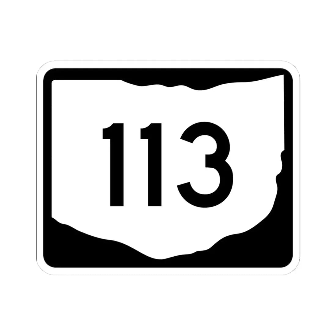 OH-113 (Ohio) (Road Sign) STICKER Vinyl Kiss-Cut Decal 3 Inch White - The Sticker Space