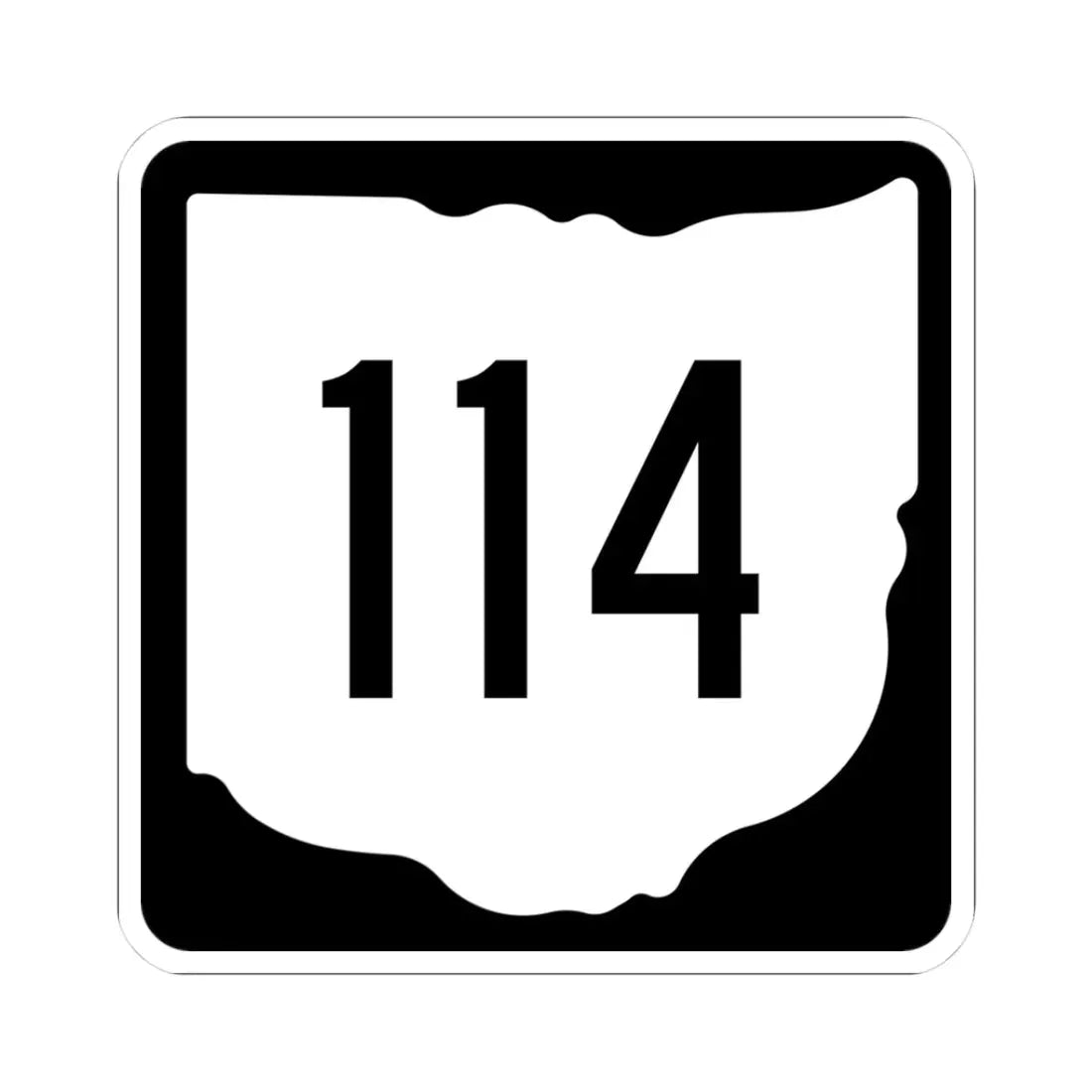 OH-114 1967 (Ohio) (Road Sign) STICKER Vinyl Kiss-Cut Decal 3 Inch White - The Sticker Space