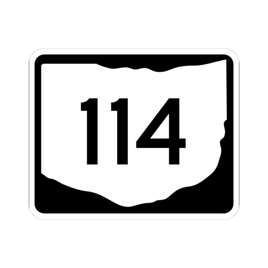 OH-114 (Ohio) (Road Sign) STICKER Vinyl Kiss-Cut Decal 3 Inch White - The Sticker Space