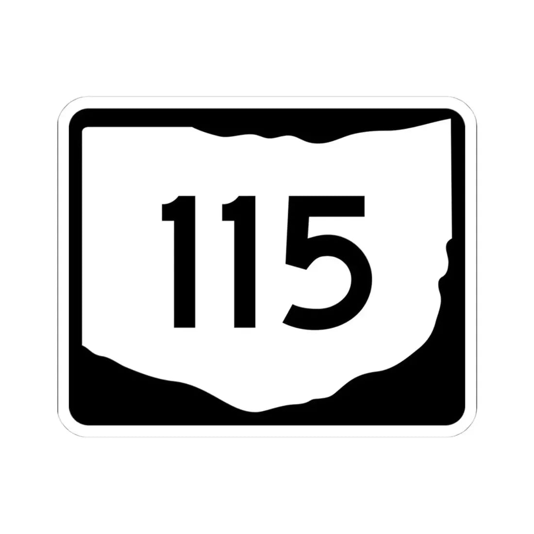 OH-115 (Ohio) (Road Sign) STICKER Vinyl Kiss-Cut Decal 4 Inch White - The Sticker Space