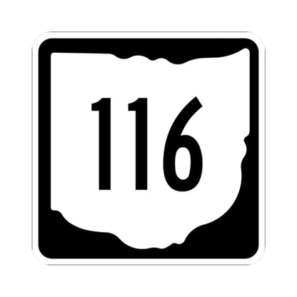 OH-116 1967 (Ohio) (Road Sign) STICKER Vinyl Kiss-Cut Decal 2 Inch White - The Sticker Space