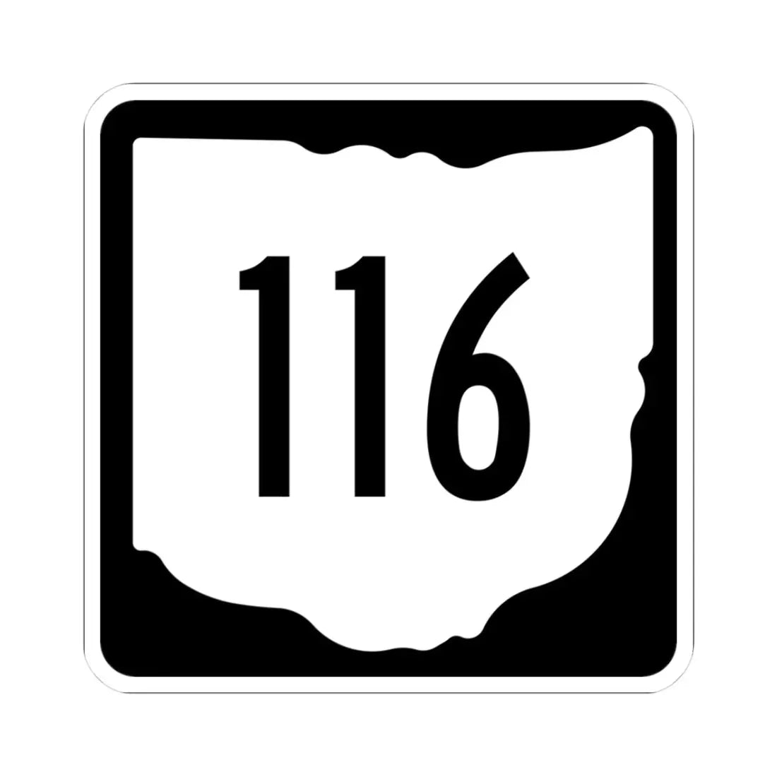 OH-116 1967 (Ohio) (Road Sign) STICKER Vinyl Kiss-Cut Decal 3 Inch White - The Sticker Space