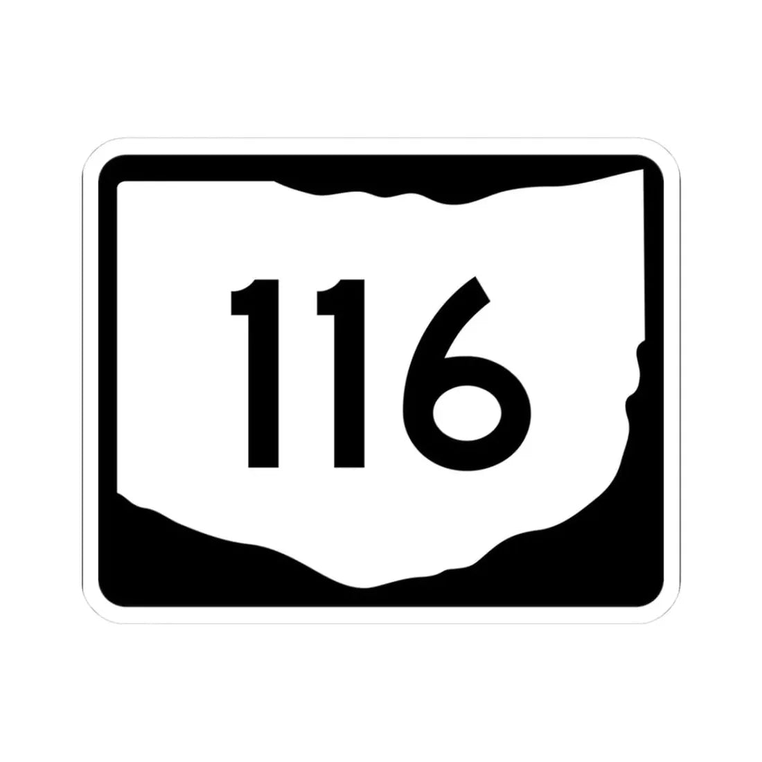 OH-116 (Ohio) (Road Sign) STICKER Vinyl Kiss-Cut Decal 3 Inch White - The Sticker Space