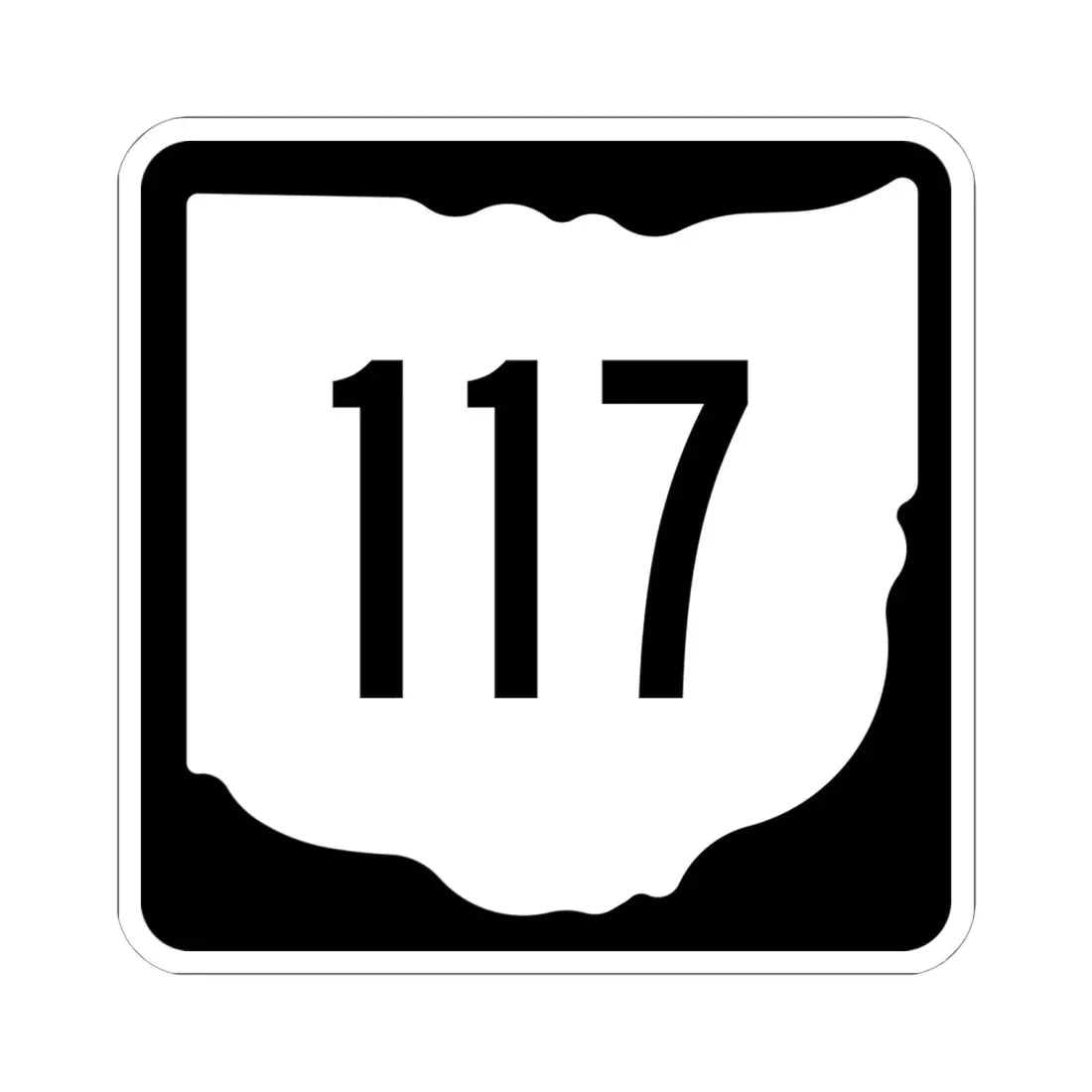 OH-117 1967 (Ohio) (Road Sign) STICKER Vinyl Kiss-Cut Decal 6 Inch White - The Sticker Space