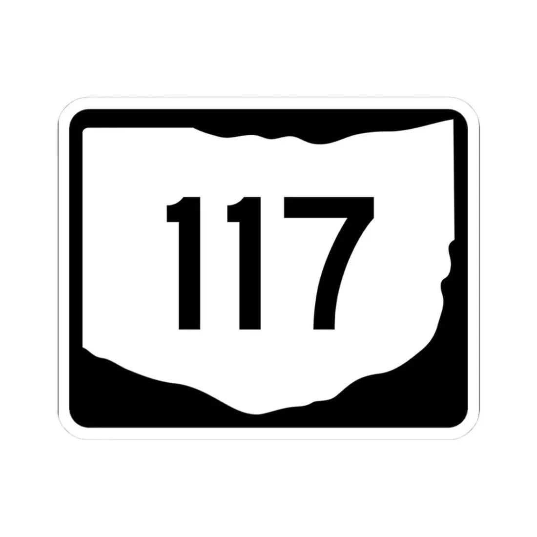 OH-117 (Ohio) (Road Sign) STICKER Vinyl Kiss-Cut Decal 3 Inch White - The Sticker Space