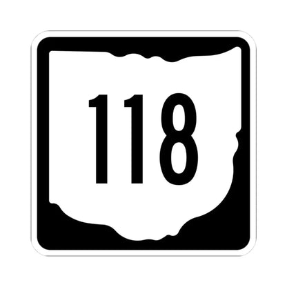 OH-118 1967 (Ohio) (Road Sign) STICKER Vinyl Kiss-Cut Decal 3 Inch White - The Sticker Space