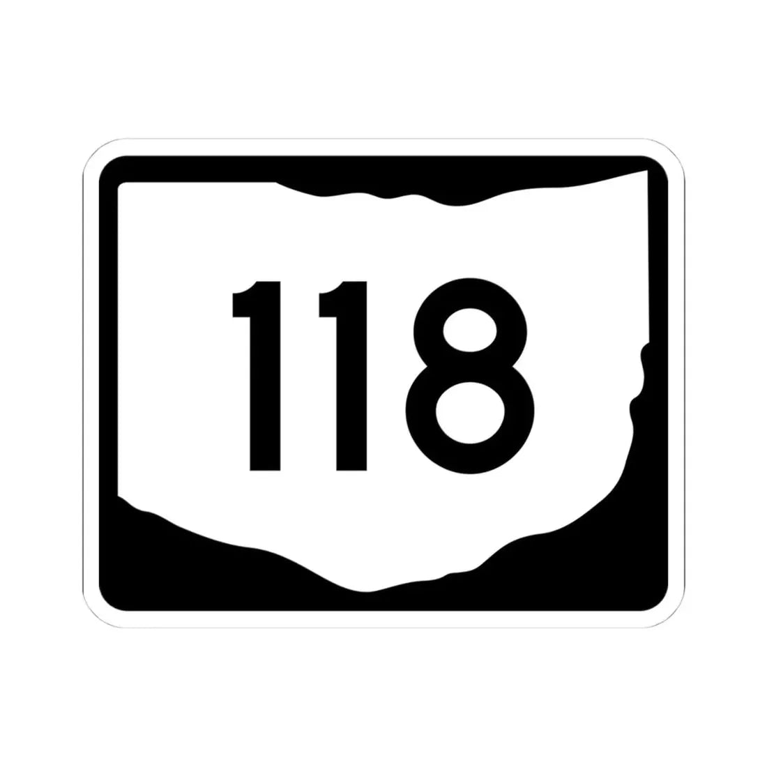 OH-118 (Ohio) (Road Sign) STICKER Vinyl Kiss-Cut Decal 4 Inch White - The Sticker Space