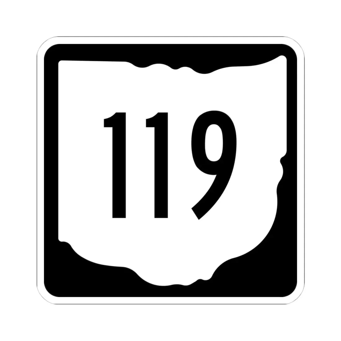 OH-119 1967 (Ohio) (Road Sign) STICKER Vinyl Kiss-Cut Decal 4 Inch White - The Sticker Space