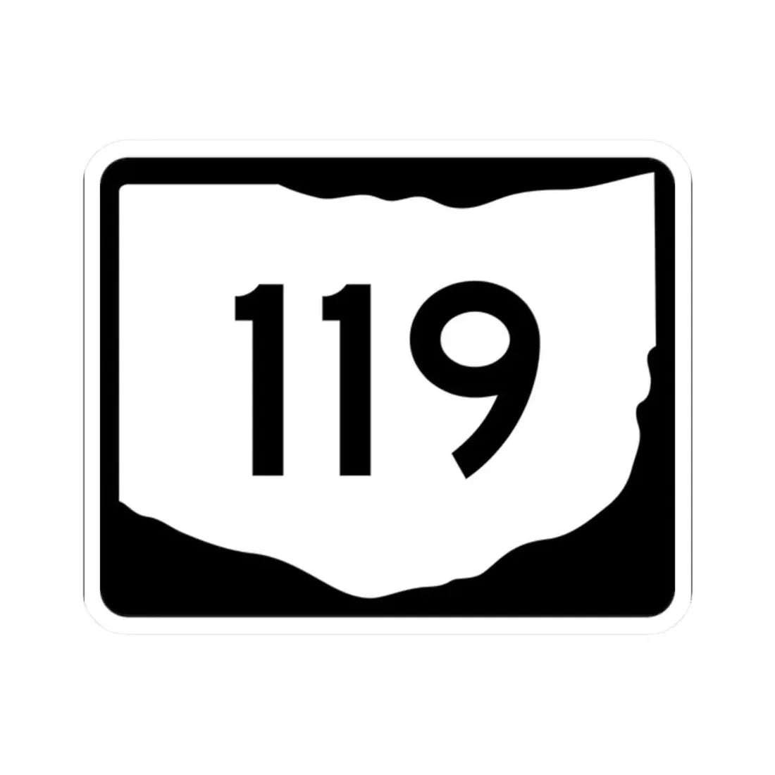 OH-119 (Ohio) (Road Sign) STICKER Vinyl Kiss-Cut Decal 2 Inch White - The Sticker Space