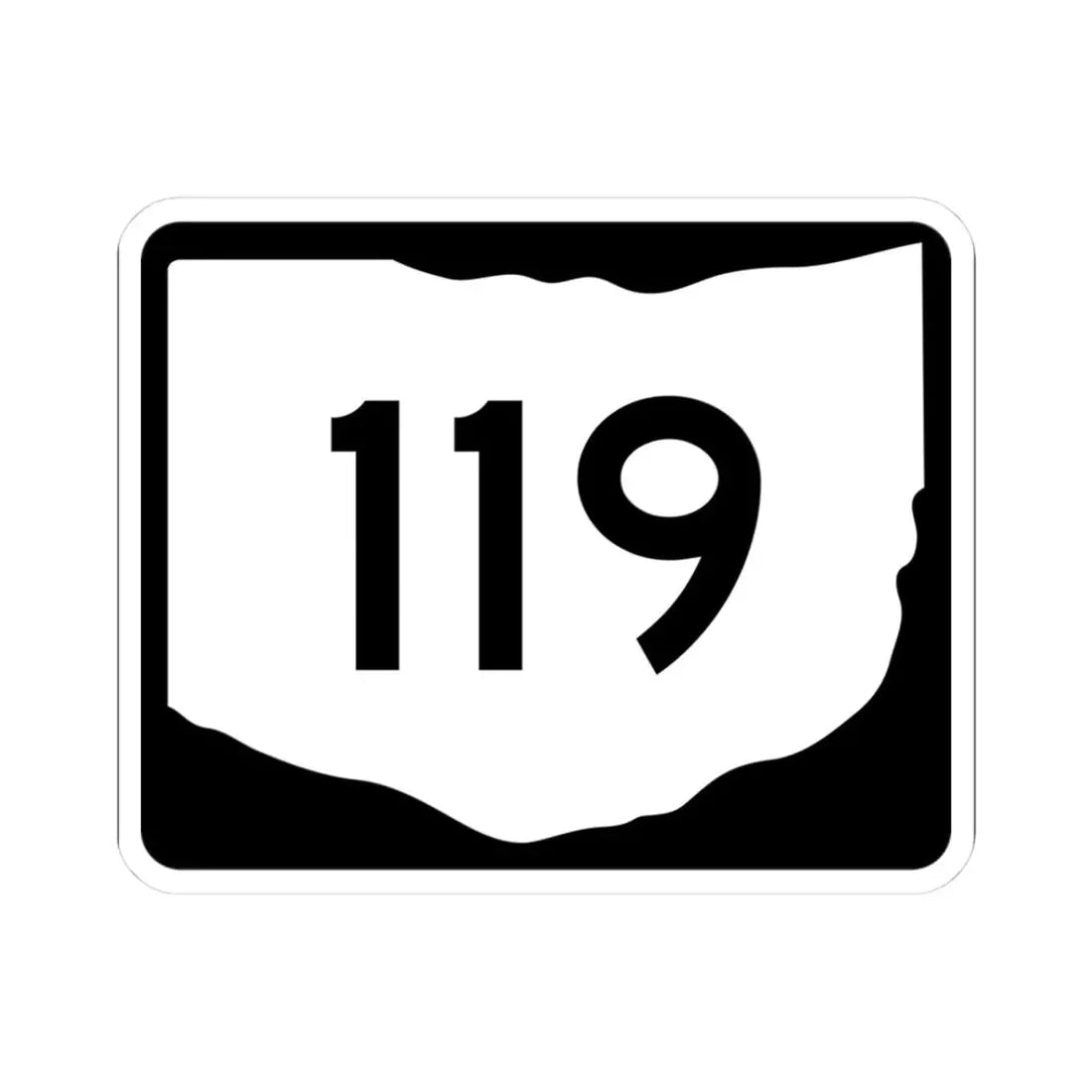 OH-119 (Ohio) (Road Sign) STICKER Vinyl Kiss-Cut Decal 3 Inch White - The Sticker Space
