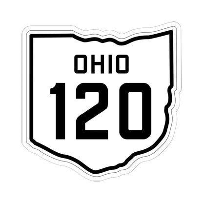 OH-120 1927 (Ohio) (Road Sign) STICKER Vinyl Kiss-Cut Decal 6 Inch White - The Sticker Space
