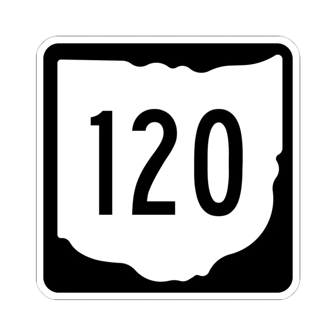 OH-120 1967 (Ohio) (Road Sign) STICKER Vinyl Kiss-Cut Decal 6 Inch White - The Sticker Space