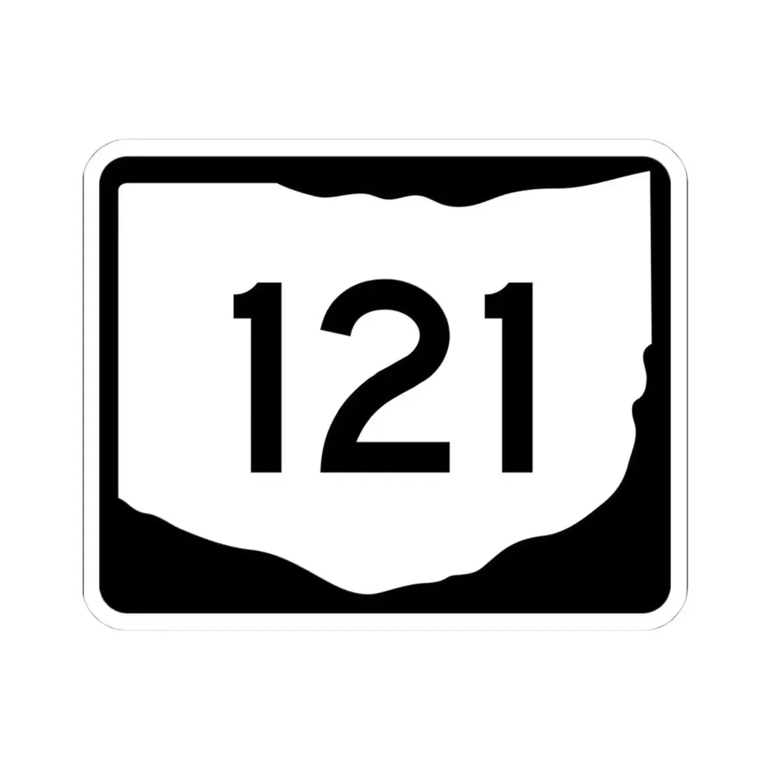 OH-121 (Ohio) (Road Sign) STICKER Vinyl Kiss-Cut Decal 4 Inch White - The Sticker Space