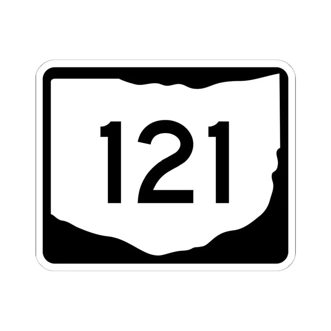 OH-121 (Ohio) (Road Sign) STICKER Vinyl Kiss-Cut Decal 6 Inch White - The Sticker Space