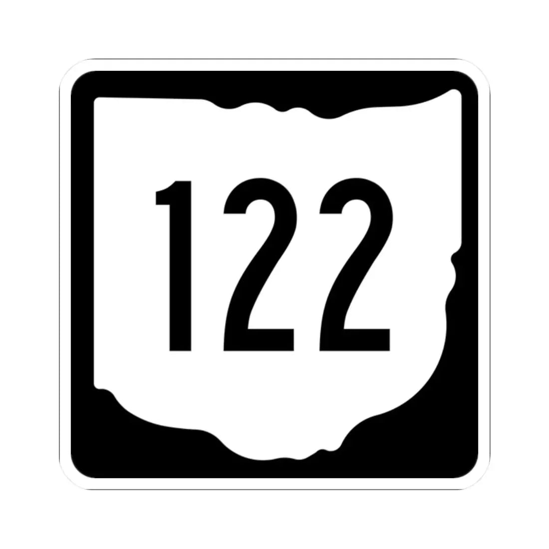 OH-122 1967 (Ohio) (Road Sign) STICKER Vinyl Kiss-Cut Decal 2 Inch White - The Sticker Space