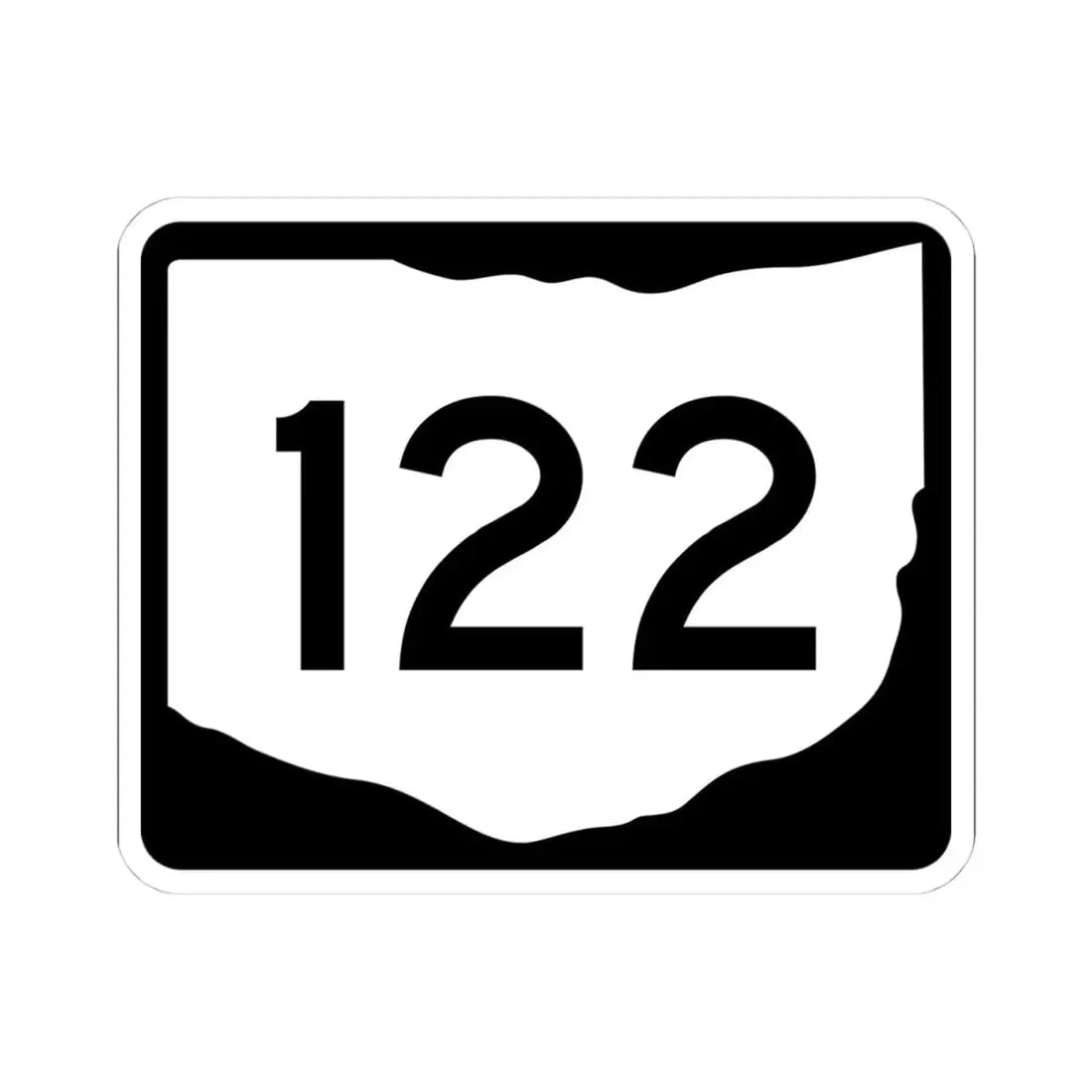OH-122 (Ohio) (Road Sign) STICKER Vinyl Kiss-Cut Decal 4 Inch White - The Sticker Space