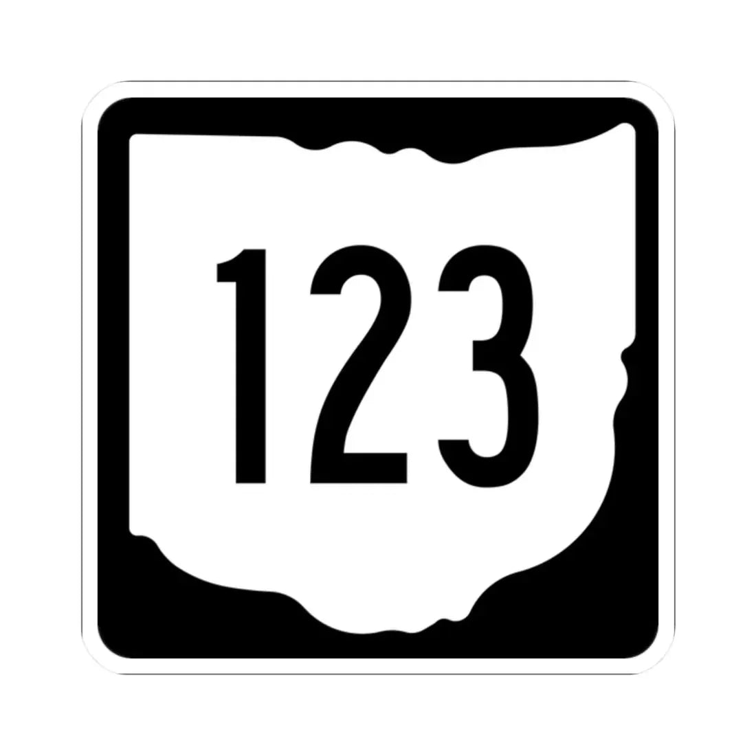 OH-123 1967 (Ohio) (Road Sign) STICKER Vinyl Kiss-Cut Decal 2 Inch White - The Sticker Space