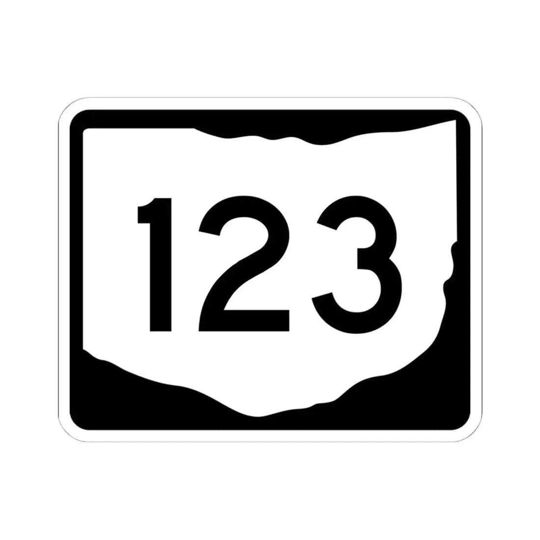 OH-123 (Ohio) (Road Sign) STICKER Vinyl Kiss-Cut Decal 6 Inch White - The Sticker Space