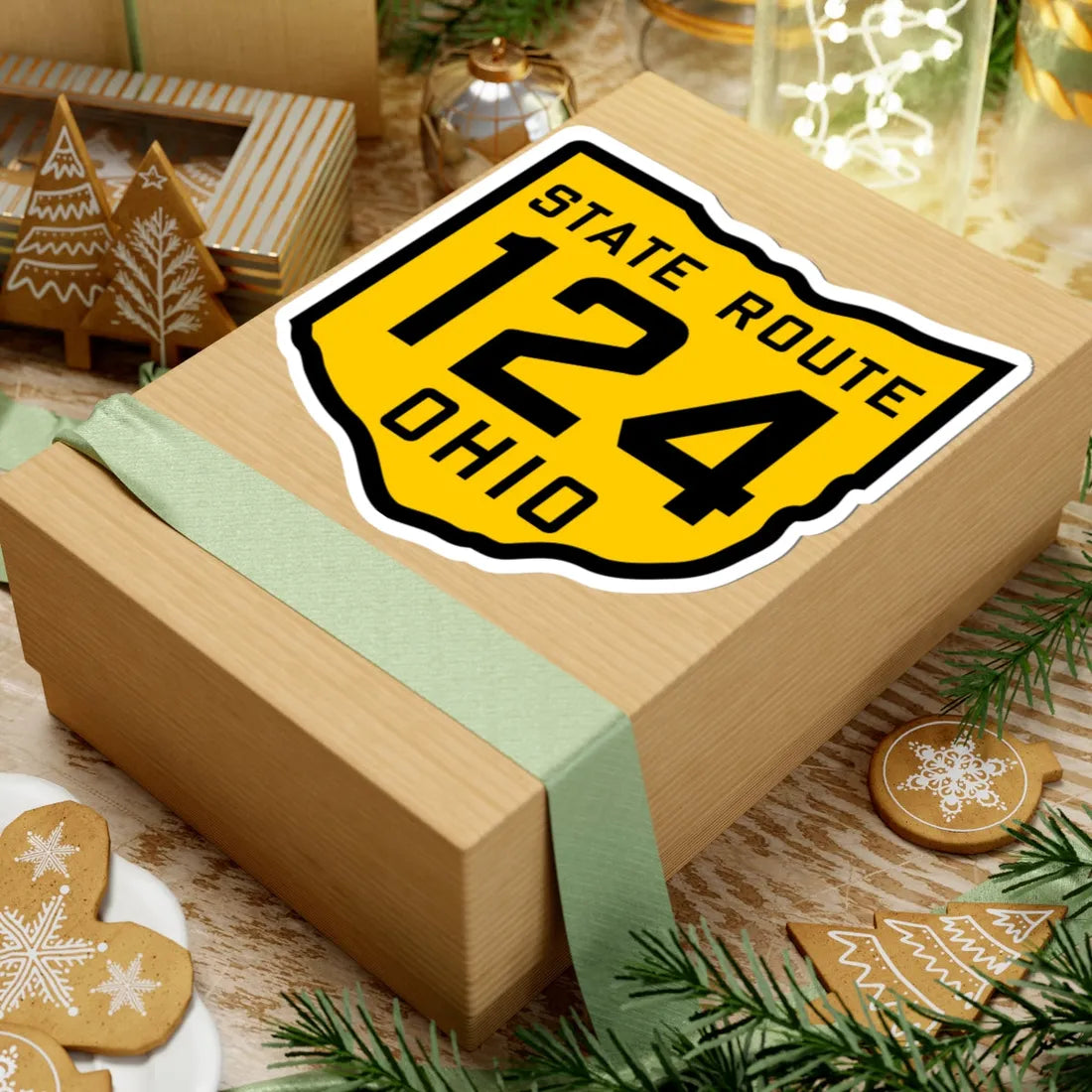 OH-124 1920 (Ohio) (Road Sign) STICKER Vinyl Kiss-Cut Decal - The Sticker Space
