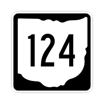 OH-124 1967 (Ohio) (Road Sign) STICKER Vinyl Kiss-Cut Decal 4 Inch White - The Sticker Space