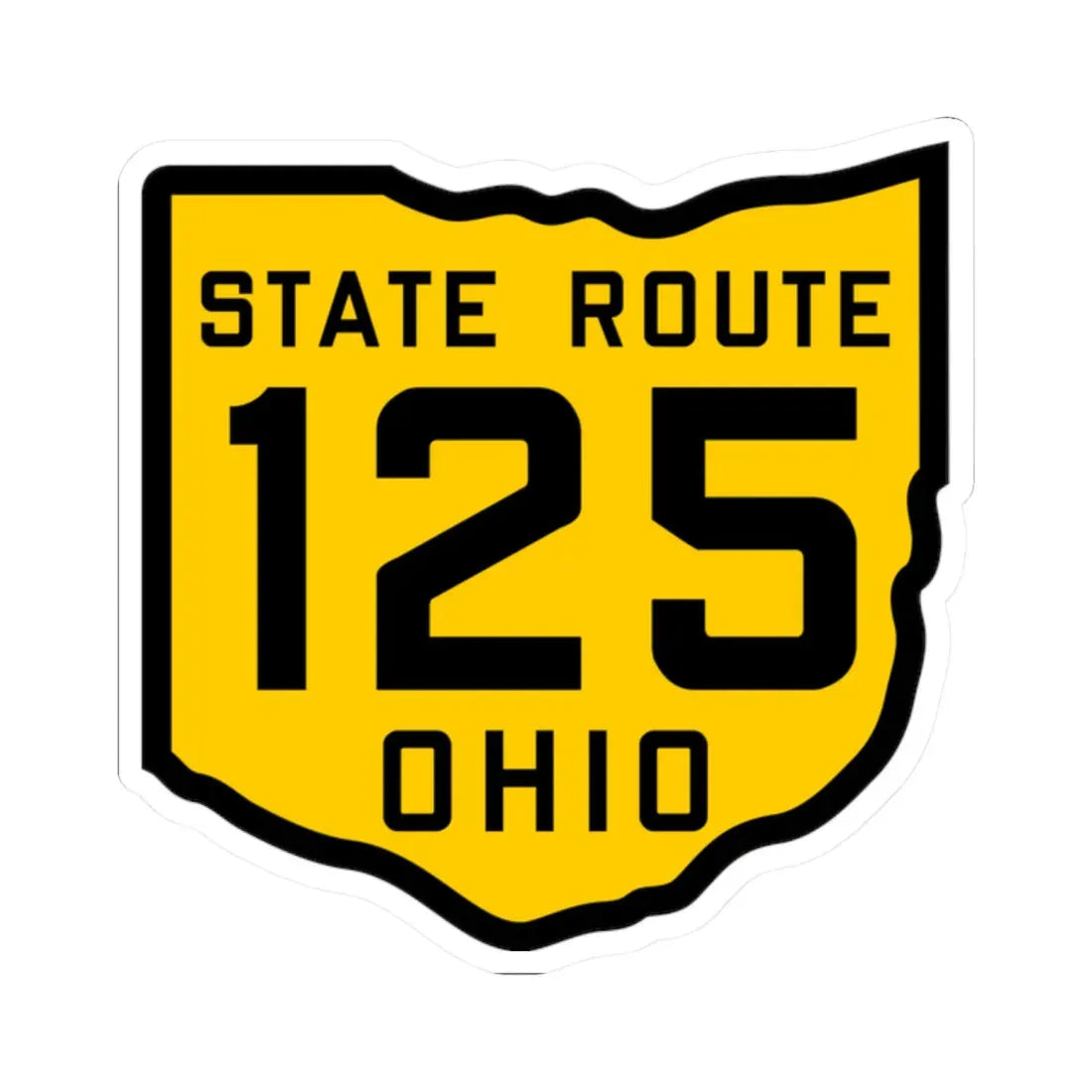 OH-125 1920 (Ohio) (Road Sign) STICKER Vinyl Kiss-Cut Decal 2 Inch White - The Sticker Space