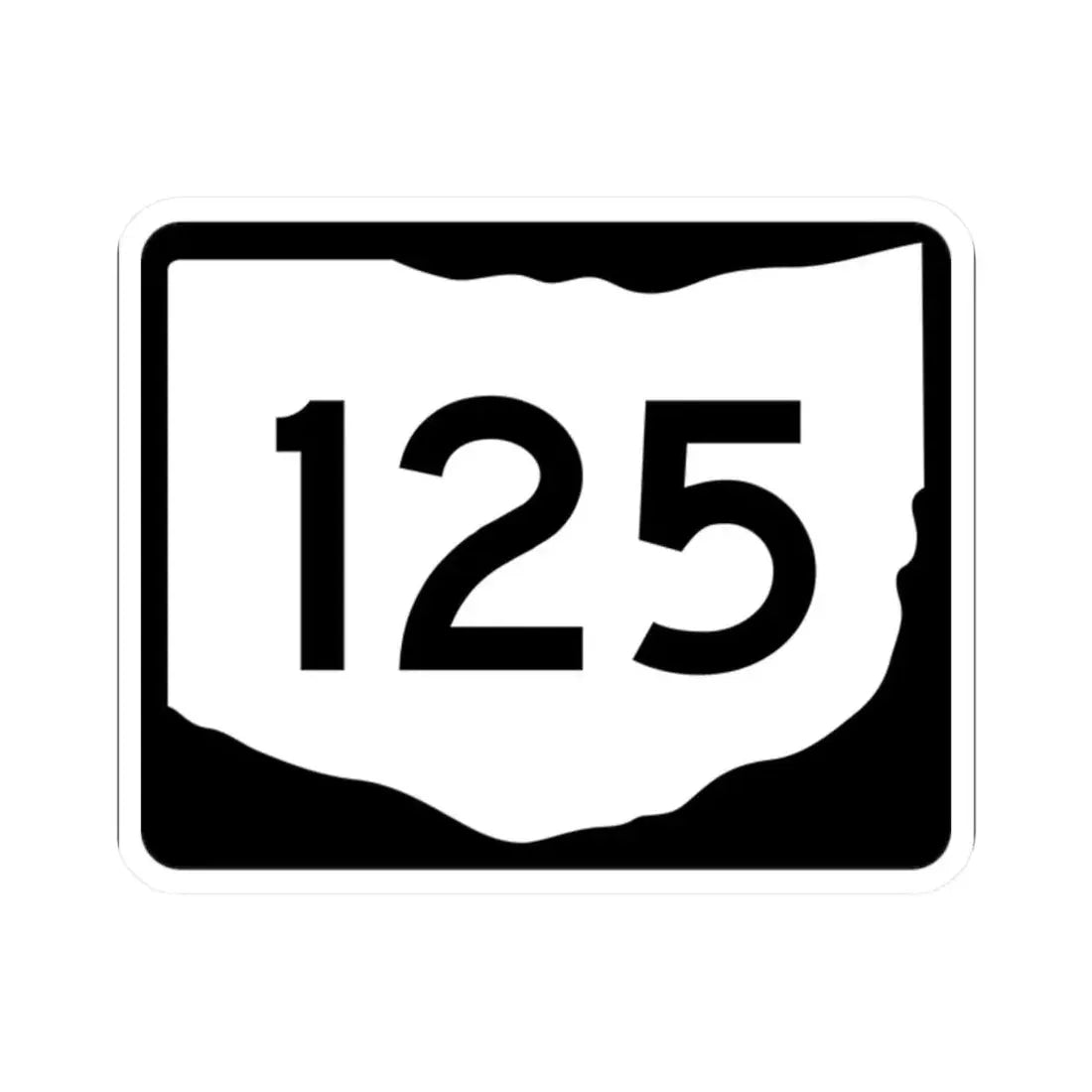 OH-125 (Ohio) (Road Sign) STICKER Vinyl Kiss-Cut Decal 2 Inch White - The Sticker Space