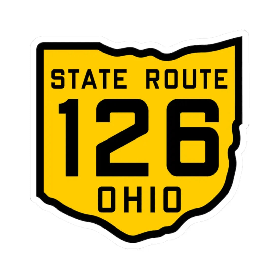 OH-126 1920 (Ohio) (Road Sign) STICKER Vinyl Kiss-Cut Decal 2 Inch White - The Sticker Space