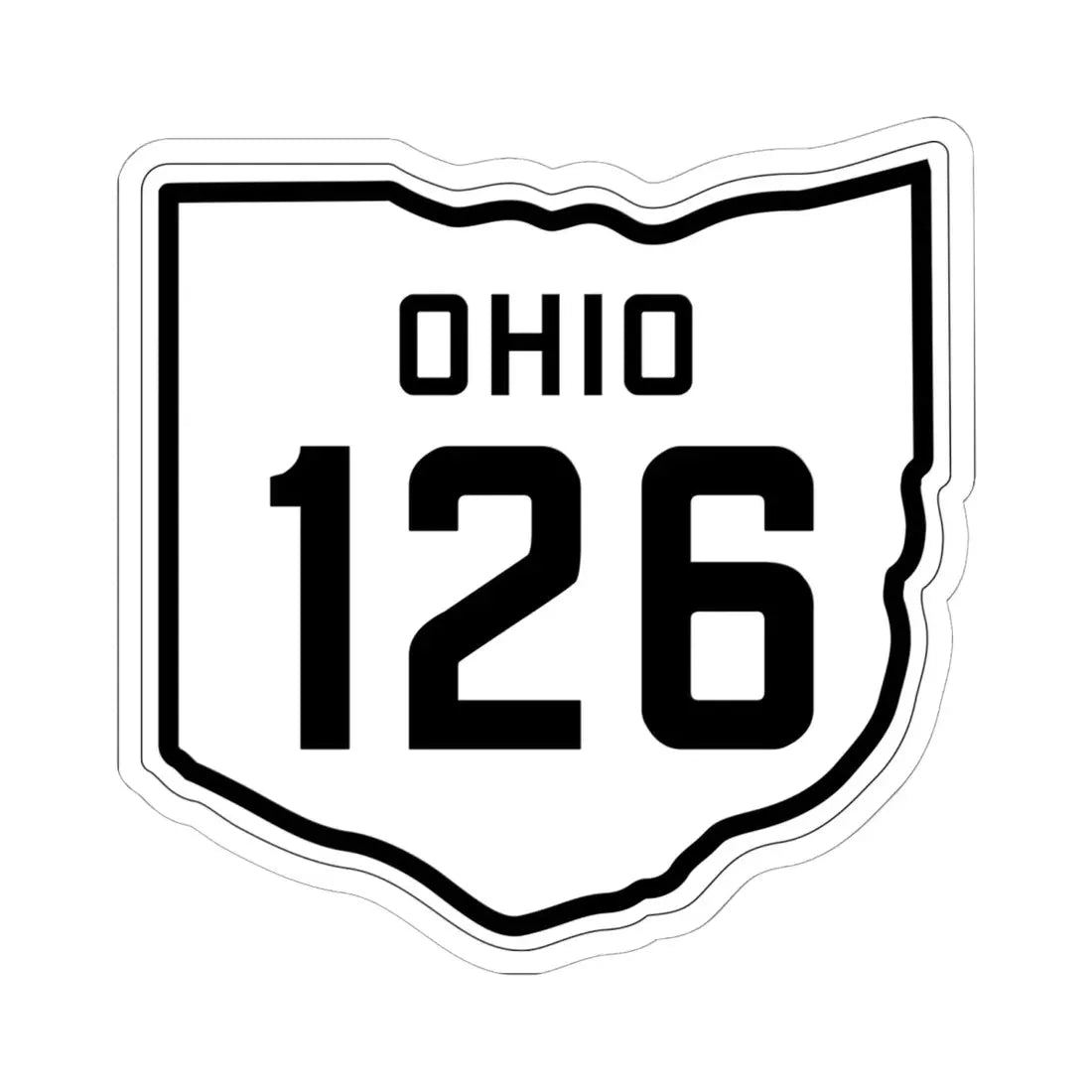OH-126 1927 (Ohio) (Road Sign) STICKER Vinyl Kiss-Cut Decal 6 Inch White - The Sticker Space