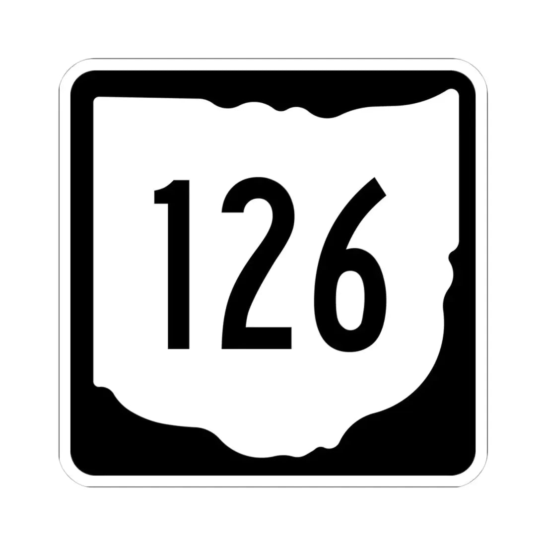 OH-126 1967 (Ohio) (Road Sign) STICKER Vinyl Kiss-Cut Decal 4 Inch White - The Sticker Space