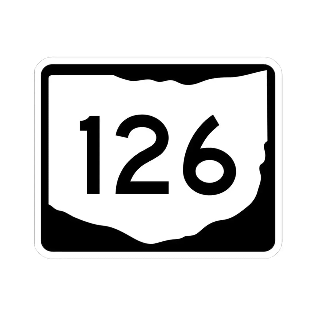 OH-126 (Ohio) (Road Sign) STICKER Vinyl Kiss-Cut Decal 3 Inch White - The Sticker Space