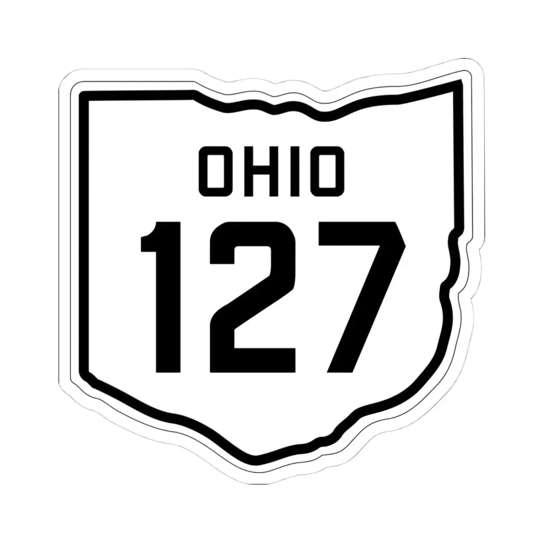 OH-127 1927 (Ohio) (Road Sign) STICKER Vinyl Kiss-Cut Decal 4 Inch White - The Sticker Space