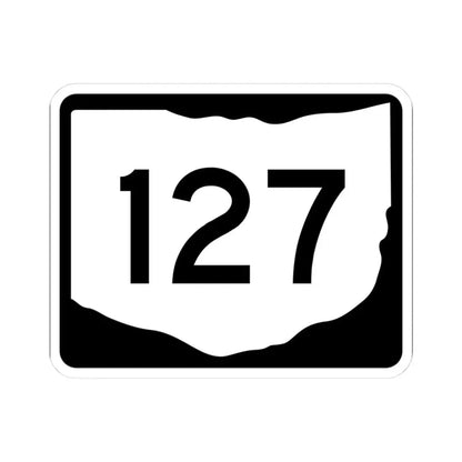 OH-127 (Ohio) (Road Sign) STICKER Vinyl Kiss-Cut Decal 3 Inch White - The Sticker Space
