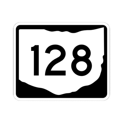 OH-128 (Ohio) (Road Sign) STICKER Vinyl Kiss-Cut Decal 6 Inch White - The Sticker Space