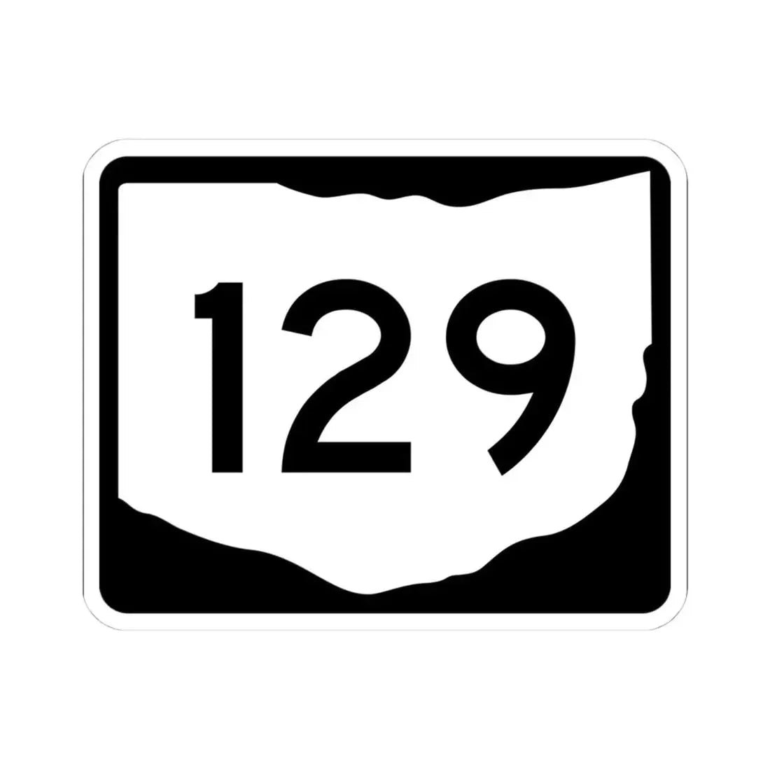 OH-129 (Ohio) (Road Sign) STICKER Vinyl Kiss-Cut Decal 4 Inch White - The Sticker Space