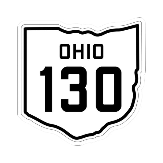 OH-130 1927 (Ohio) (Road Sign) STICKER Vinyl Kiss-Cut Decal 2 Inch White - The Sticker Space