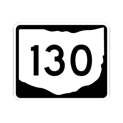 OH-130 (Ohio) (Road Sign) STICKER Vinyl Kiss-Cut Decal 4 Inch White - The Sticker Space