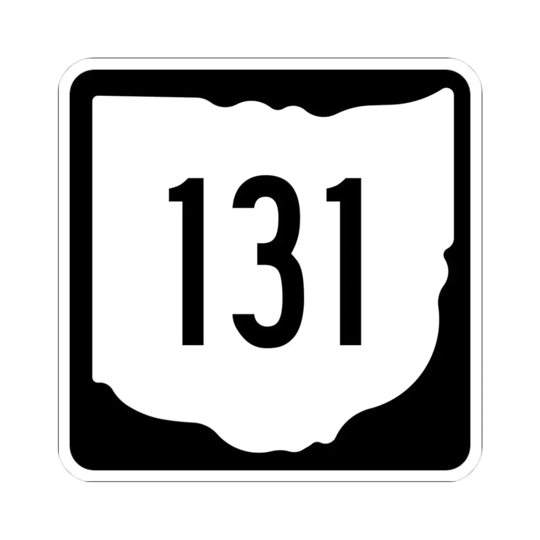 OH-131 1967 (Ohio) (Road Sign) STICKER Vinyl Kiss-Cut Decal 3 Inch White - The Sticker Space