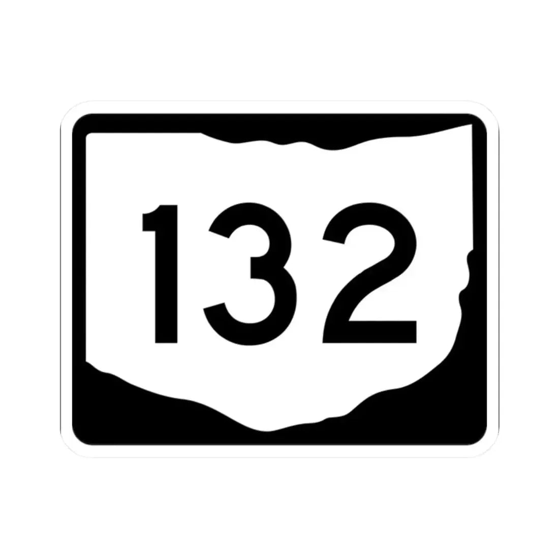 OH-132 (Ohio) (Road Sign) STICKER Vinyl Kiss-Cut Decal 2 Inch White - The Sticker Space