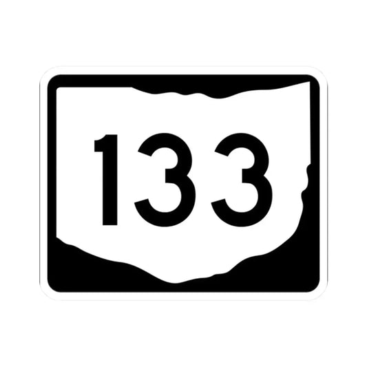 OH-133 (Ohio) (Road Sign) STICKER Vinyl Kiss-Cut Decal 2 Inch White - The Sticker Space